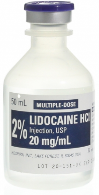 a vial of lidocaine