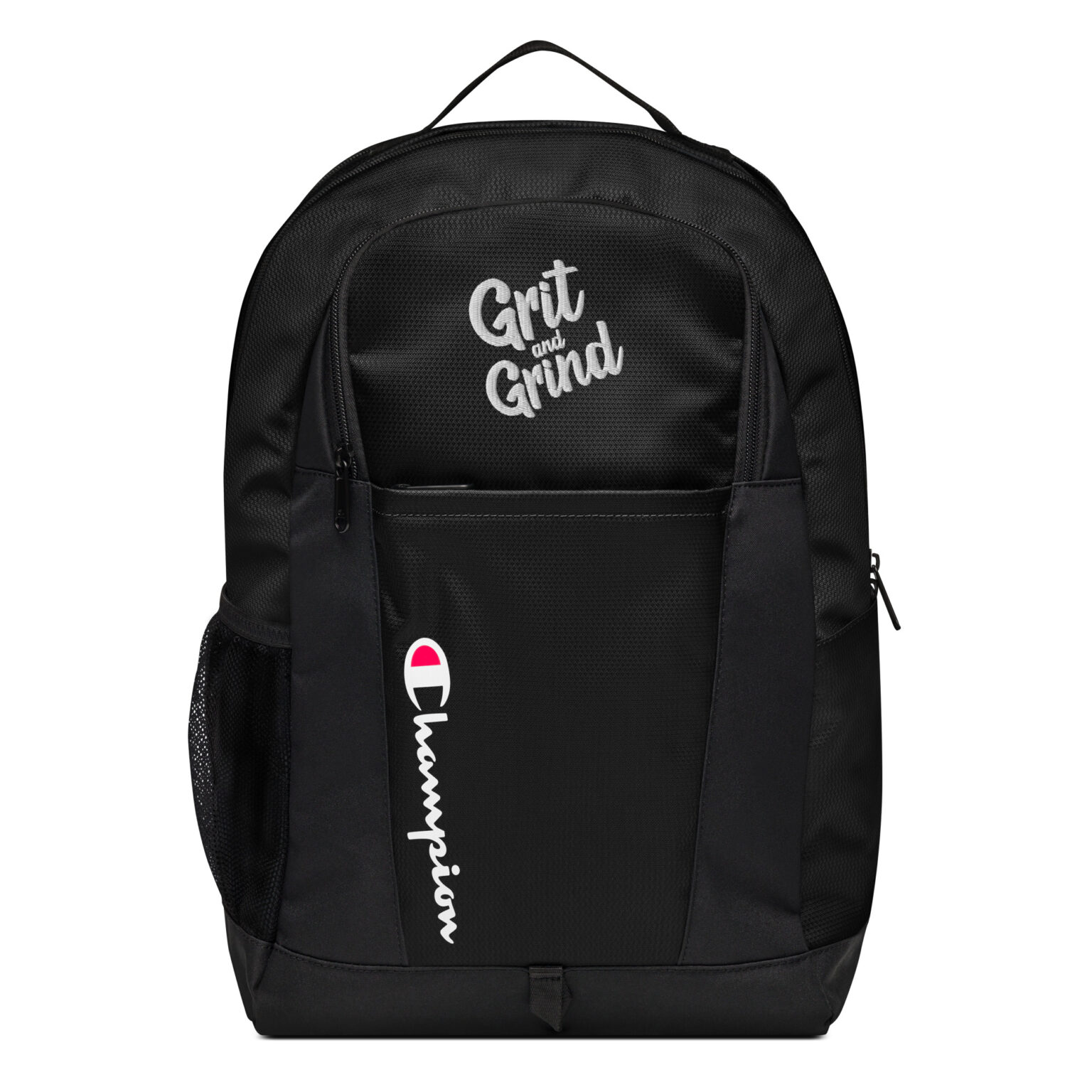 GRIT AND GRIND Champion Backpack | Embroidered Design Backpack